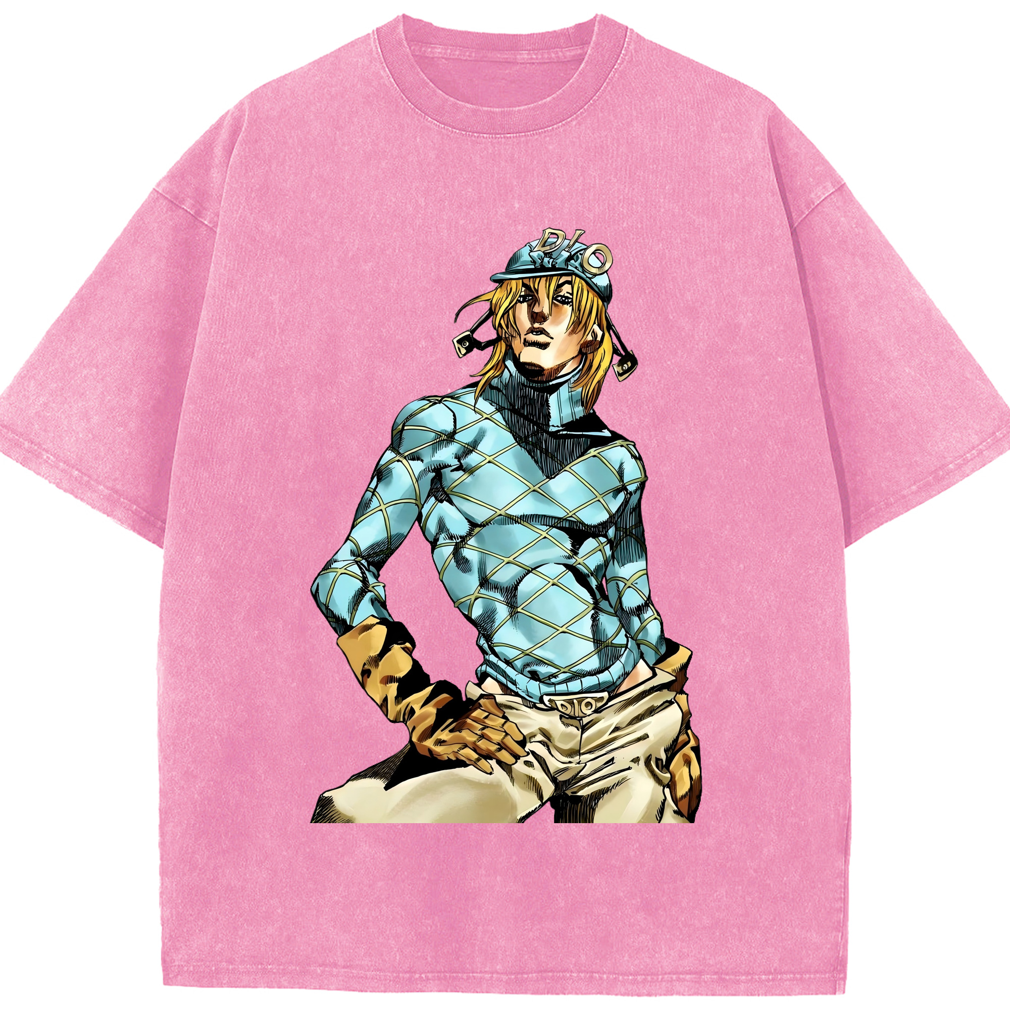 （画像用） ジョジョの奇妙な冒険 ディオ?ブランドー JoJo's Bizarre Adventure Dio Brando 綿100% ヴィンテージ風 半袖Tシャツ（フロントプリント）